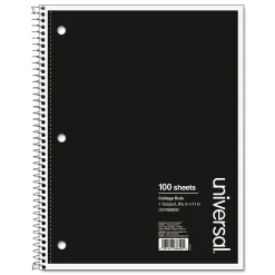 Universal Wirebound Notebook, 8.5 x 11, College Ruled, 100 Sheets, Black (UNV66600) Outlet