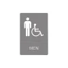 Social Distance Signage<Headline U.S. Stamp & Sign ADA "MEN" Wheelchair Accessible Restroom Sign, 6" x 9", Gray/White (UST4815)