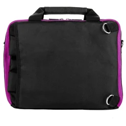 Vangoddy Nylon Backpack Messenger Shoulder Bag Case for 11 to 12 Inch Laptop, Black Purple (PT_NBKLEA275_17)