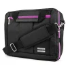 Vangoddy Nylon Backpack Messenger Shoulder Bag Case for 13.3 to 14 Inch Laptop, Black Purple (PT_NBKLEA285_17)