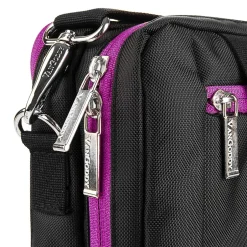 Vangoddy Nylon Backpack Messenger Shoulder Bag Case for 13.3 to 14 Inch Laptop, Black Purple (PT_NBKLEA285_17)