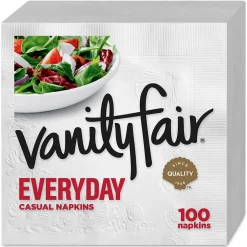 Napkins<Vanity Fair Everyday Luncheon Napkins, 2-Ply, White, 100/Pack (35501)