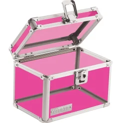 Clearance ®, Locking 4" x 6" Index Card Box, Acrylic Pink (VZ00208) Index Cards