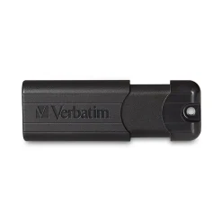 Verbatim PinStripe 128GB USB 3.2 Type A Flash Drive, Black (49319)* Usb Flash Drives