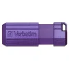 Verbatim PinStripe 16GB USB 2.0 Type A Flash Drive, Violet (98045)* Usb Flash Drives