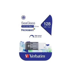 Verbatim SeaGlass 128GB USB 3.2 Type A Flash Drive, Gray (70909)* Usb Flash Drives