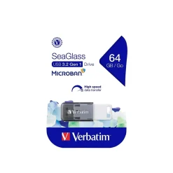 Verbatim SeaGlass 64GB USB 3.2 Type A Flash Drive, Gray (71273)* Usb Flash Drives