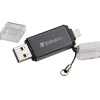 Verbatim Store 'n' Go Dual 64GB USB 3.0 Lightning Flash Drive, Graphite (49301)* Usb Flash Drives