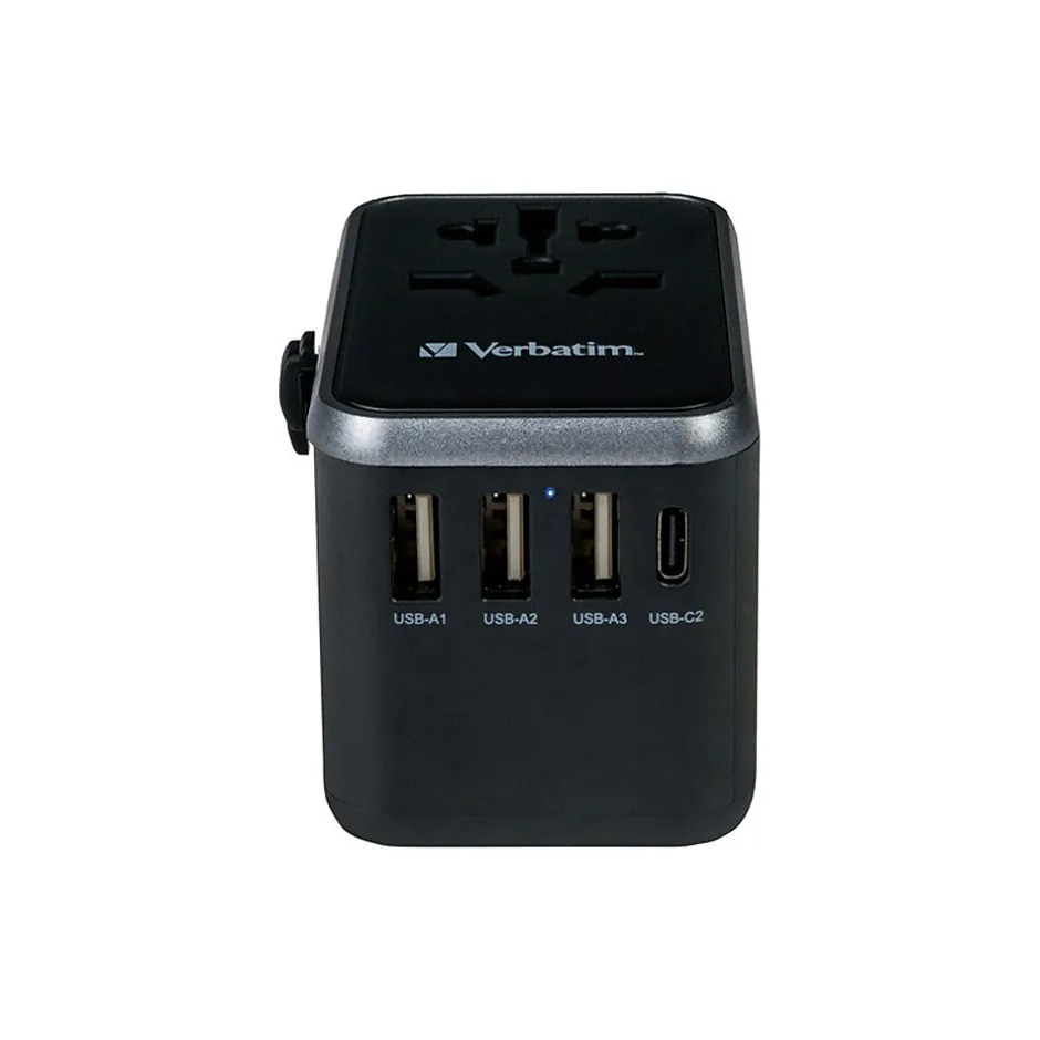 Verbatim UTA-04 Plastic Travel Power Adapter, Black (49546)