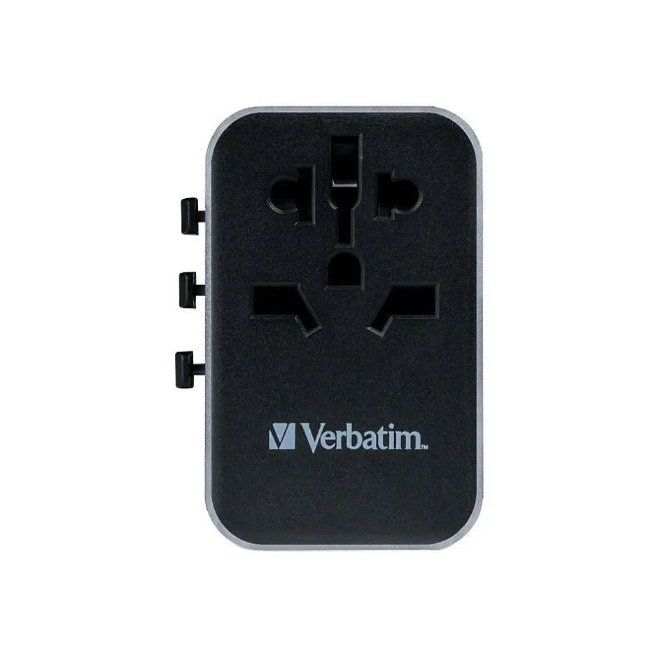Verbatim UTA-04 Plastic Travel Power Adapter, Black (49546)