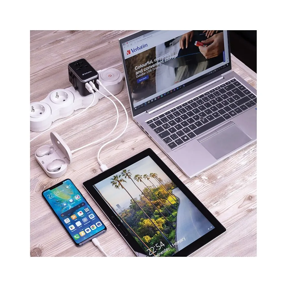 Verbatim UTA-04 Plastic Travel Power Adapter, Black (49546)