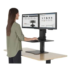 Victor Technology High Rise™ Manual Dual Monitor Standing Desk, 28