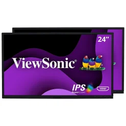 ViewSonic 24" Dual Pack 1080p IPS LED Monitors, Black (VG2448_H2)* Flat Monitors