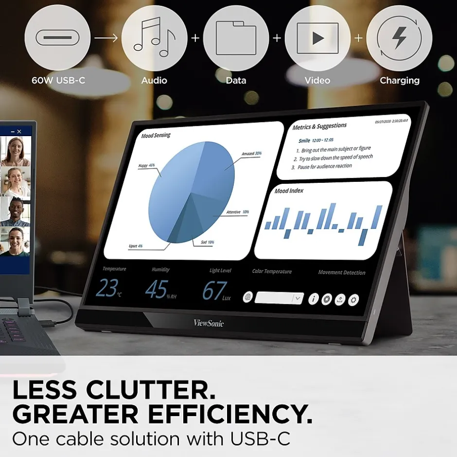 ViewSonic 15.6" 60Hz LCD Monitor, Black (VG1655)* Gaming Monitors