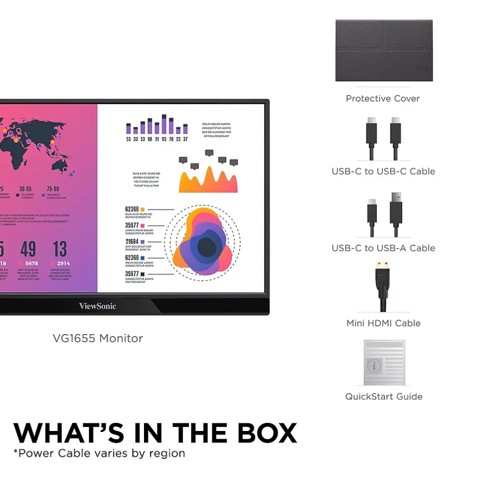 ViewSonic 15.6" 60Hz LCD Monitor, Black (VG1655)* Gaming Monitors