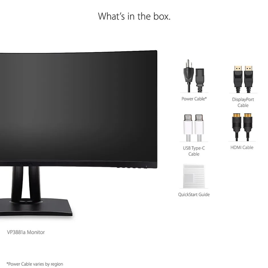 ViewSonic ColorPro 38" Curved 4K Ultra HD 60 Hz LED Monitor, Black (VP3881A)* Curved Monitors