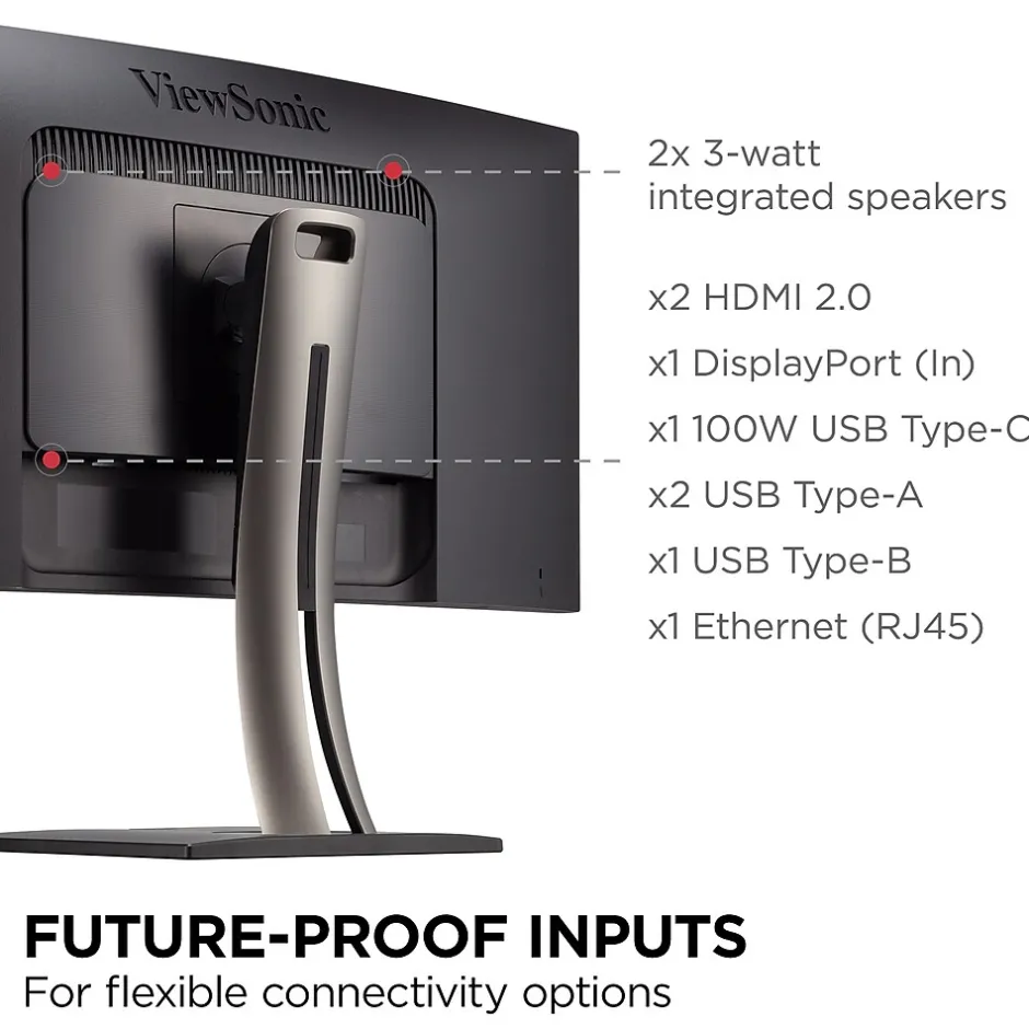 ViewSonic ColorPro 34" Curved 75Hz LED Monitor, Black (VP3456A)* Curved Monitors
