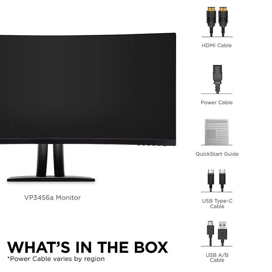 ViewSonic ColorPro 34" Curved 75Hz LED Monitor, Black (VP3456A)* Curved Monitors
