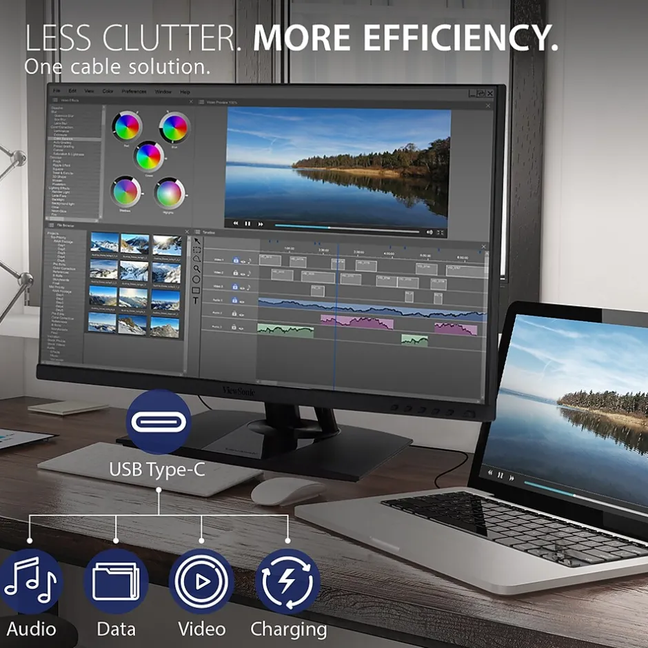 ViewSonic ColorPro 27" 60Hz LED Monitor, Black (VP2756-2K)* Flat Monitors