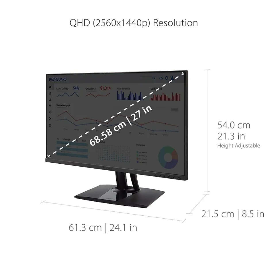 ViewSonic ColorPro 27" 60Hz LED Monitor, Black (VP2756-2K)* Flat Monitors