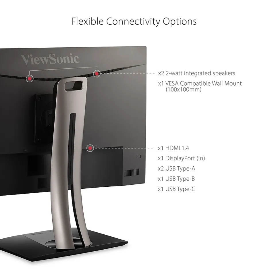 ViewSonic ColorPro 27" 60Hz LED Monitor, Black (VP2756-2K)* Flat Monitors