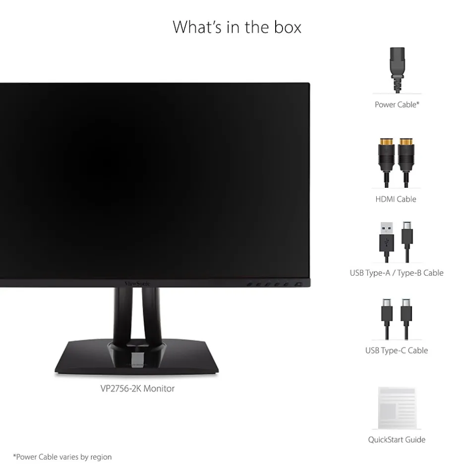 ViewSonic ColorPro 27" 60Hz LED Monitor, Black (VP2756-2K)* Flat Monitors