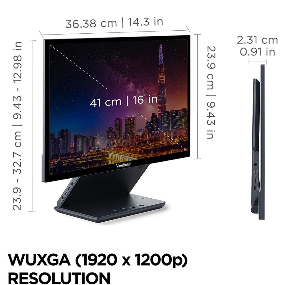 ViewSonic ColorPro 16" 75Hz LED Monitor, Black (VP1656)* Flat Monitors