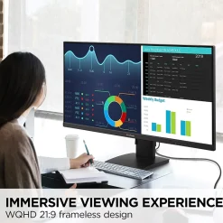 ViewSonic UltraWide WQHD 34" 75 Hz LCD Monitor, Black (VA3456-MHDJ)* Flat Monitors