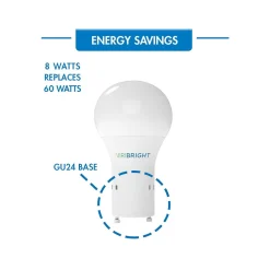 Light Bulbs<Viribright Viripro PRO Pack 8-Watt Cool White LED General-Purpose Bulb, 50/Box (640336-50P)