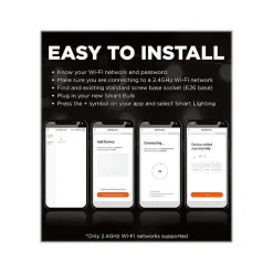 Smart Bulbs<Viribright Wi-Fi 60W Equivalent A19 LED Smart Light Bulb, White (658101)