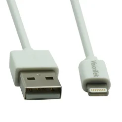 Usb Cables<VisionTek 6.5' USB-A to Lightning Cable, Male to Male, White (900863)