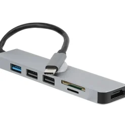 Usb Hubs<Vivitar Creator Series 6-Port USB-C Hub, Silver (VIVRW7320-NOC-STK-16)