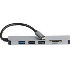 Usb Hubs<Vivitar Creator Series 6-Port USB-C Hub, Silver (VIVRW7320-NOC-STK-16)