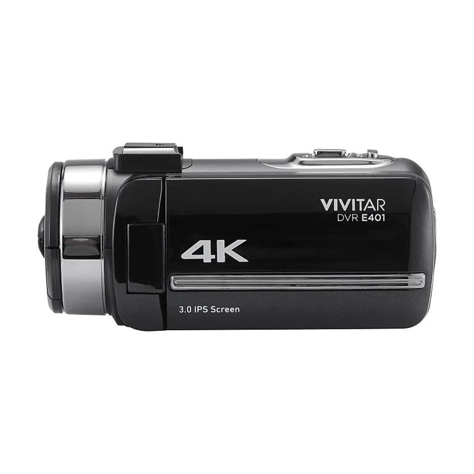 Cameras & Camcorders<Vivitar DVR E401 42MP 4K Digital Camcorder, Black (DVRE401-BLK-STK-4)