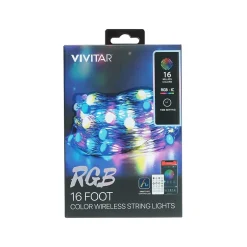 Smart Bulbs<Vivitar Smart RGB Wireless String Light, Multicolor (LBX101633)