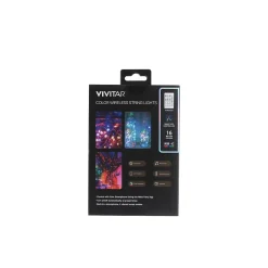 Smart Bulbs<Vivitar Smart RGB Wireless String Light, Multicolor (LBX1032100-NOC)