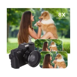 Cameras & Camcorders<Vivitar VEC XX101 20MP 4K Digital Camera, 0.45X Optical Zoom, Black (VECXX101-BLK-STK-4)