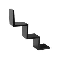 3-Shelf Wall-Mounted Ladder-Style Unit, 17.25", Black (VW161006B) Shelving