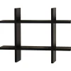 Online 6-Shelf Wood Mounted Cross-Style Decorative Unit, 22", Black (VW161014B) Shelving