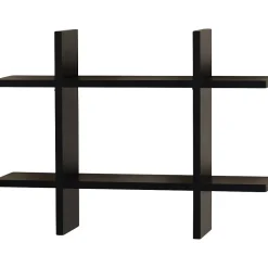 Online 6-Shelf Wood Mounted Cross-Style Decorative Unit, 22", Black (VW161014B) Shelving