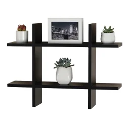 Online 6-Shelf Wood Mounted Cross-Style Decorative Unit, 22", Black (VW161014B) Shelving
