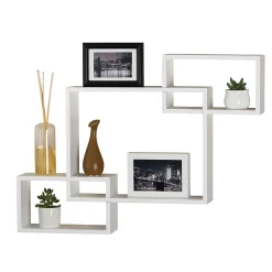 Sale 6-Shelf Wood Mounted Decorative Unit, 27.4", White (VW161016W) Shelving