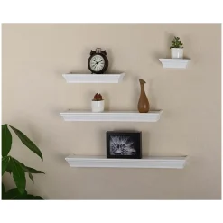 Sale Wall Shelves, White, 4/Pack (VW141003W) Shelving