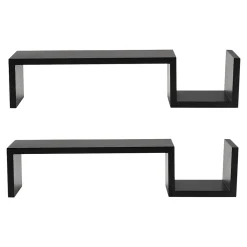 New Wall-Mounted Shelf, 21.5", Black, 2/Pack (VW161008B) Shelving