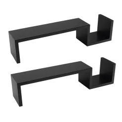 New Wall-Mounted Shelf, 21.5", Black, 2/Pack (VW161008B) Shelving