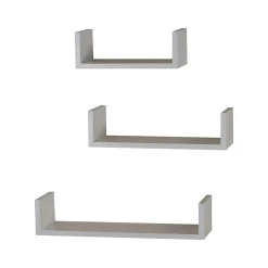 Clearance Wood Wall-Mounted Shelves, White, 3/Pack (VW161011W) Shelving