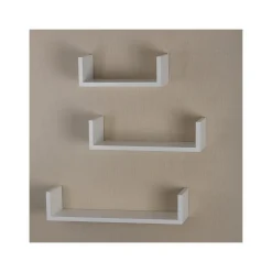 Clearance Wood Wall-Mounted Shelves, White, 3/Pack (VW161011W) Shelving