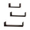 Hot Wood Wall-Mounted Shelves, Espresso, 3/Pack (VW161011E) Shelving