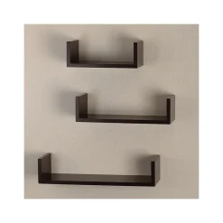 Hot Wood Wall-Mounted Shelves, Espresso, 3/Pack (VW161011E) Shelving