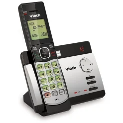 Office Phones & Conferencing<VTech Cordless Phone with Digital Answering, Silver/Black (CS5129)